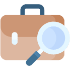 A suitcase signifying job search