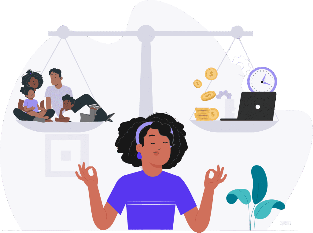 Encouraging workplace and worklife balance by an employee by managing stress and burnout