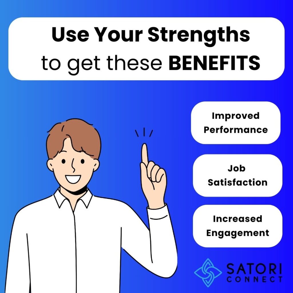 Satori Connect graphic featuring the message "Maximize benefits through your strengths"