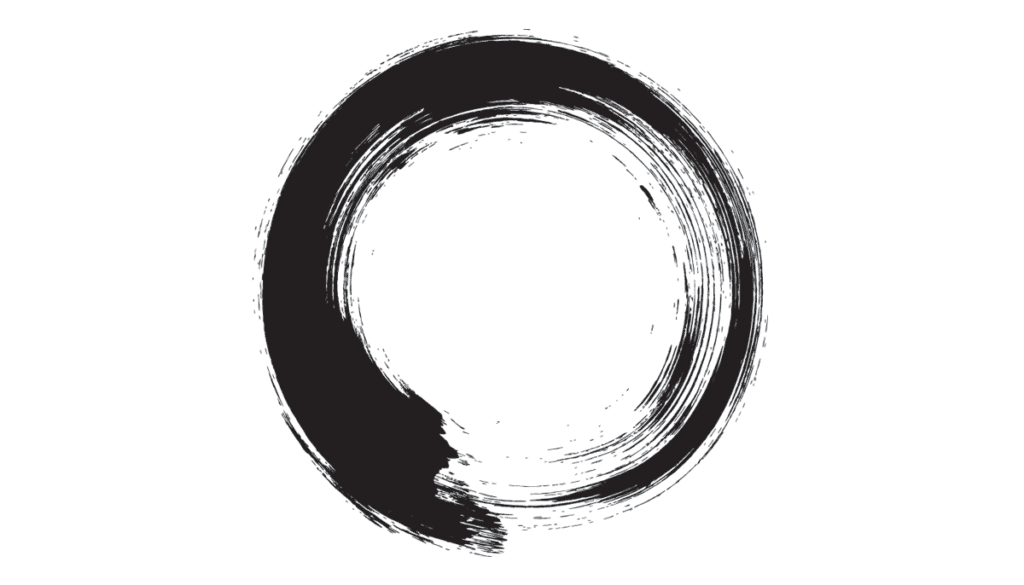 The Enso circle signifying the zen buddhism attitude in satori attitude