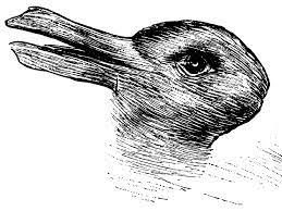 An inverse image of duck and rabbit showing misconceptions & handling troubles in Cliftonstrengths workshops